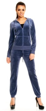 СПОРТИВНЫЙ ВЕЛЮРОВЫЙ ЖЕНСКИЙ комплект комфортного спортивного костюма 8 ЦВЕТОВ СИНИЙ M