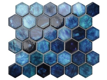 MOZAIKA CERAMICZNA HEKSAGON MYKONOS BLUE NIEBIESKA
