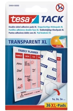 TESA PŁATKI SAMOPRZYLEPNE XL PRZEZROCZYSTE 36SZT
