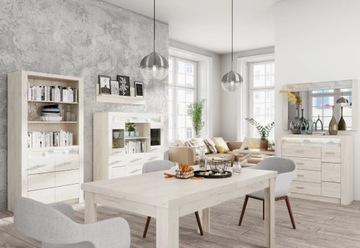 INDIANAPOLIS I-4 белая крафт-витрина для гостиной