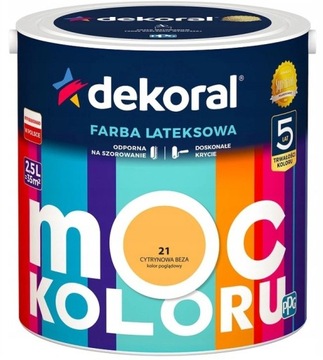 Dekoral Farba MOC KOLORU 5l Cytrynowa beza +