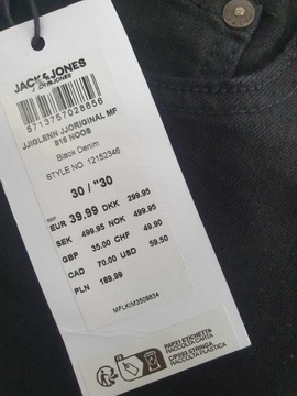Jack&Jones NOOS jeansy męskie rurki 30/30 T12A101