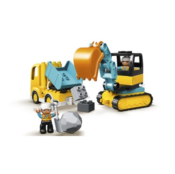 LEGO DUPLO 10931 ГРУЗОВИК И ЭКСКАВАТОР + БУМАЖНЫЙ ПАКЕТ LEGO СРЕДНИЙ