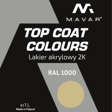 Lakier samochodowy, farba akrylowa RAL 1000 połysk 1L