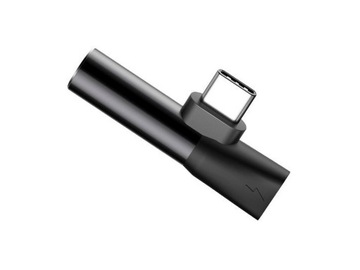 Baseus USB-C — Audio Mini Jack 3,5 мм + угловой адаптер USB-C L41, черный