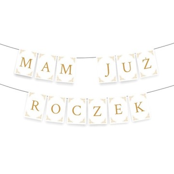 BANER girlanda na Roczek ZŁOTY DUŻY FORMAT