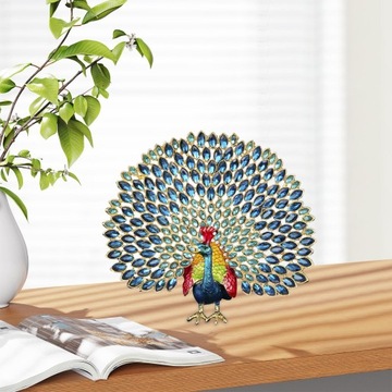 Шкатулка для украшений в виде павлина, классическая скульптура, коллекционная, декоративные украшения для дома, синяя