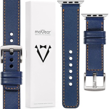 Pasek do Apple Watch 9 8 7 6 5 4 SE 41/40mm Skórzany Ekskluzywny MOVEAR