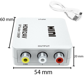 AV-АДАПТЕР КОНВЕРТЕР HDMI-RCA CINCH 1080P USB