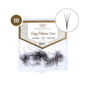 RZĘSY KĘPKI Easy Volume Fans WACHLARZYKI WONDER LASHES 3D 0,07 C 13 mm