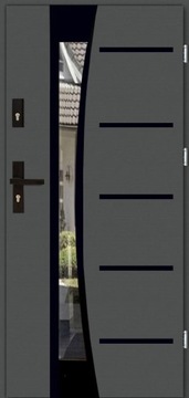 POLSKIE DRZWI ZEWNETRZNE INOX14ZD BLACK 72MM 100CM 100TKI UD 1,3