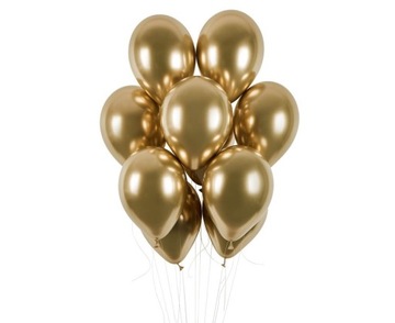 Balony chromowane Glossy Shiny błyszczące złote 10