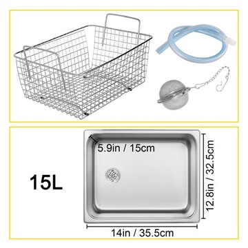 Ультразвуковой очиститель 15л Нержавеющая сталь