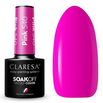 Lakier Hybrydowy Neonowy Róż Claresa Pink 540