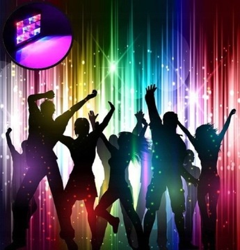 ЦВЕТНОЙ СТРОБЕСКОП DISCO RGB DISCO LIGHT 12LED ЗВУКОВОЙ ДАТЧИК