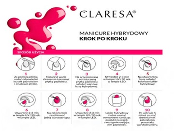 Гибридный лак для ногтей Claresa, 5 мл, УФ-светодиод, смешанные цвета