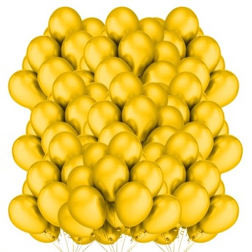BALONY METALICZNE ŻÓŁTE Urodziny Party 30cm 100Szt