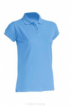 Koszulka Polo Damska Cotton Mania Błękit XL