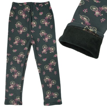 LEGGINSY getry ocieplane 122/128 na futerku grafit