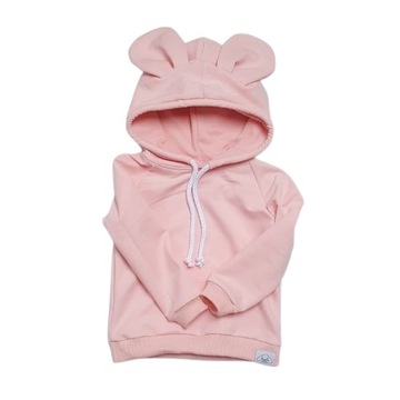 bluza dresowa dziecieca róż mis kaptur handmade 86