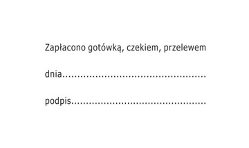Pieczątka księgowa zapłacono gotówką