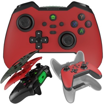 Gamepad Bezprzewodowy do Nintendo Switch MANGAN 400 Czerwony + akcesoria