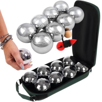 KULE DO GRY BOCCE BOCZE BULE CHROMOWANE 8SZT SET