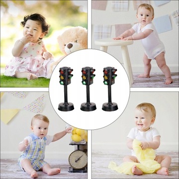 3 sztuk Sygnały drogowe Lampa Zabawka Sygnalizacja