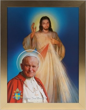 OBRAZ 45x35 JEZUS JEZU UFAM TOBIE ZŁOTA RAMA
