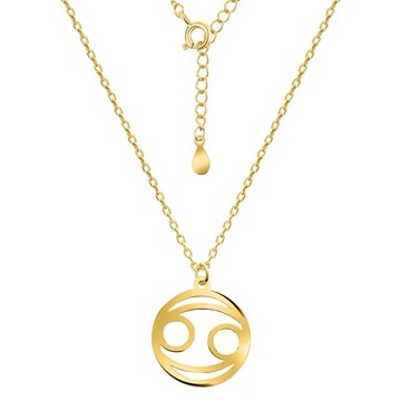 NASZYJNIK POZŁACANY 925 ZNAK ZODIAKU ZODIAK RAK HOROSKOP