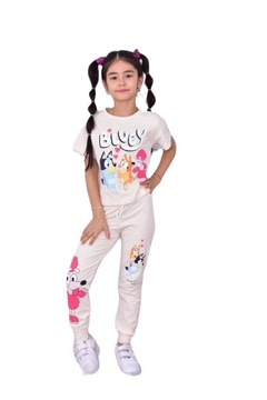 SERENAD Kids piękny komplet dres 110-116 5-6 joggersy bluzka bawełna dresy