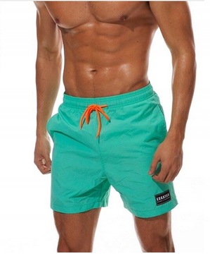 KĄPIELÓWKI MĘSKIE SZORTY SPODENKI TURKUSOWE - L