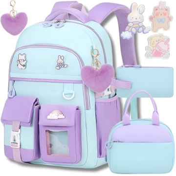 PLECAK SZKOLNY DLA DZIEWCZYNKI TORNISTER LUNCHBOX ŚNIADANIÓWKA PIÓRNIK ONN