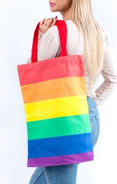 TORBA Shopper BAWEŁNIANA Tęczowa PRIDE LGBT XXL