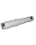 ŁĄCZNIK PROSTY POM plastikowy na wąż 8-4 mm RED