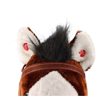 ИНТЕРАКТИВНАЯ ЛОШАДЬ НА КАЧАЮЩИХСЯ НАШИВКАХ Полозья ДЕРЕВЯННЫЕ КОЛЕСА ПУШЕР ЗВУКИ ШАРФ