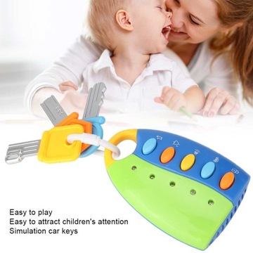 Электрический автомобиль с имитацией ключа, ранней образовательной игрушкой для детей, малышей