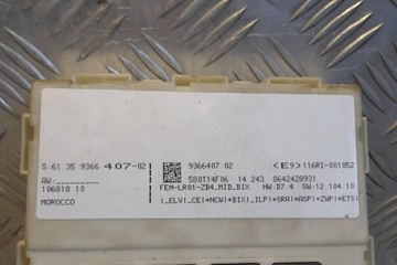 MODUL POHODĚ BMW 3 (F30, F80) 9366407 2.0L DIESEL 2014