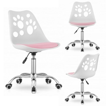ПРИНТ вращающееся кресло - бело-розовый