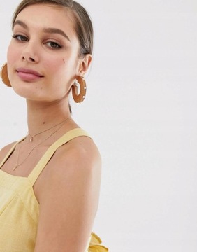 ASOS DESIGN okp KOLCZYKI KOŁA PEREŁKI DREWNIANE