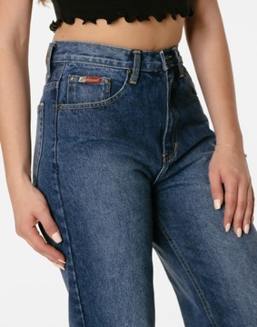 Szerokie Spodnie Szwedy Dzwony Jeans Damski J89 37