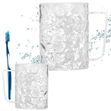 KUBEK DO PŁUKANIA ZĘBÓW PLASTIKOWY Z UCHEM LEKKI NA SZCZOTECZKĘ