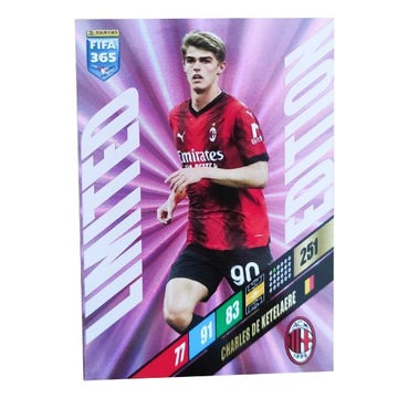 FIFA 365 2024 PANINI karta LIMITED EDITION Charles de Ketelaere AC MILAN