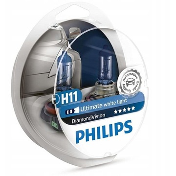 ŻARÓWKI PHILIPS H11 DIAMOND VISION 5000K XENON +2x w5w GRATIS