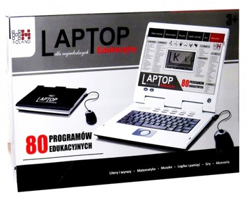 459389 LAPTOP EDUKACYJNY DLA DZIECI 80 PROGRMÓW MYSZKA USB PL REALISTYCZNY