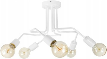 Biała Lampa Sufitowa Dziecięca Żyrandol Dla Dzieci Led Wisząca 5 Loft E27
