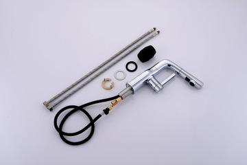 ХРОМ смеситель для умывальника Lira с выдвижным изливом WW