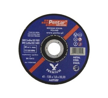 Tarcza do cięcia metalu PentarPrem 230x1,9x22