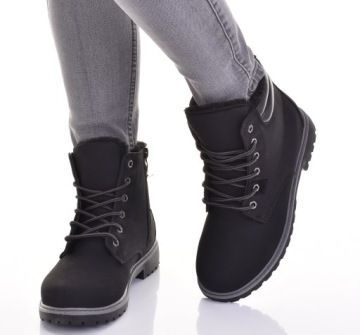 ЖЕНСКИЕ УТЕПЛЕННЫЕ СНЕГОСТУПЫ ЗИМНИЕ ТРАППЕРЫ САПОГИ С МЕХОМ ЧЕРНЫЙ