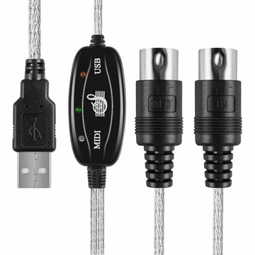 MIDI-ИНТЕРФЕЙС К USB ДВУХСТОРОННИЙ MIDI-КАБЕЛЬ ВХОД 2М ВЫХОД 5 DIN 16 КАНАЛОВ